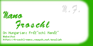 mano froschl business card